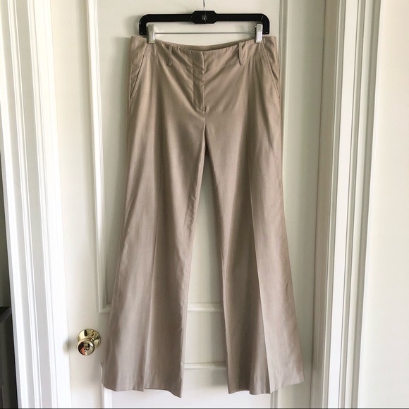 Women’s Trousers Lightweight Wool Beige Pant Made In Italy - Picture 2 of 11